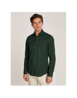 Chemise de soirée slim en popeline vert homme - Calvin Klein