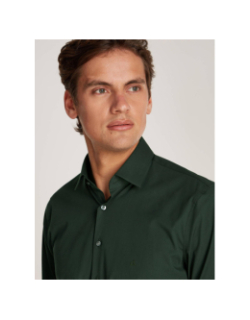 Chemise de soirée slim en popeline vert homme - Calvin Klein