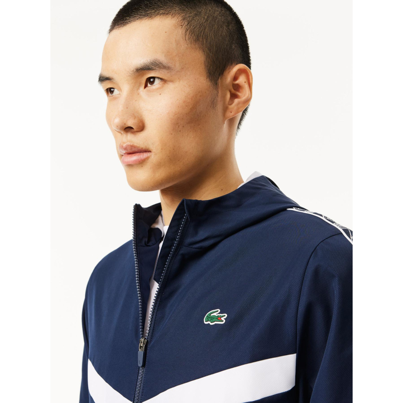 Veste de survêtement tennis monogramme bleu homme Lacoste