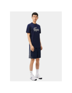 Short tennis taffetas diamenté bleu marine homme - Lacoste
