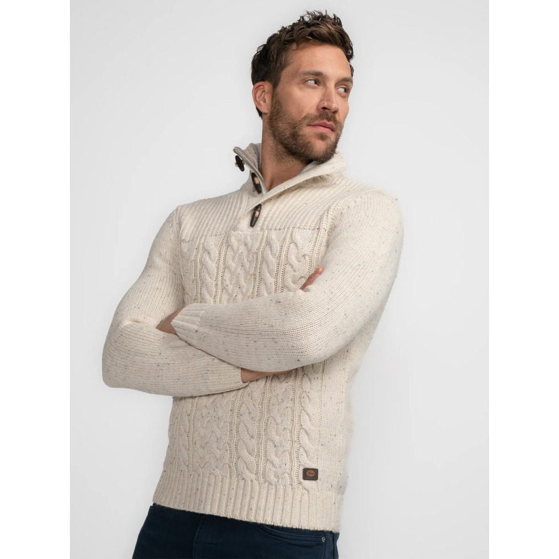 Pull en maille torsadée diomede blanc homme - Petrol Industries