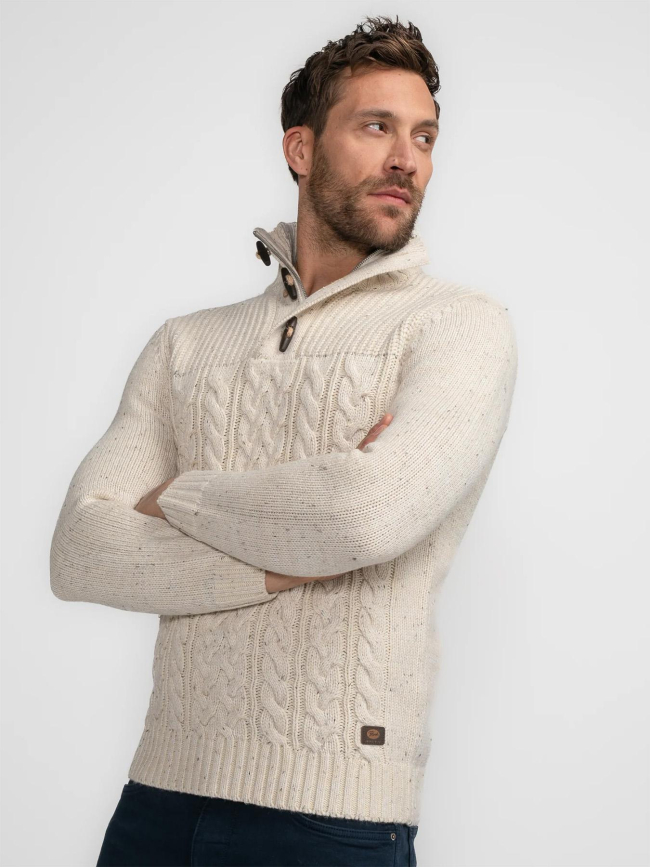 Pull en maille torsadée diomede blanc homme - Petrol Industries