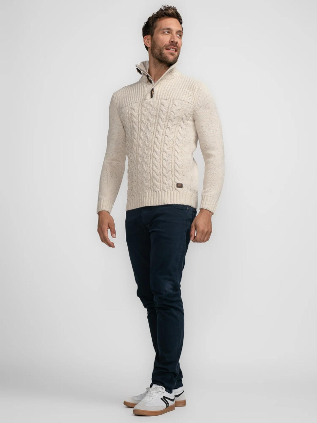 Pull en maille torsadée diomede blanc homme - Petrol Industries
