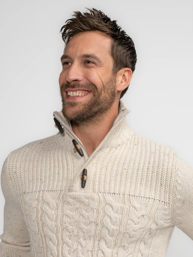 Pull en maille torsadée diomede blanc homme - Petrol Industries