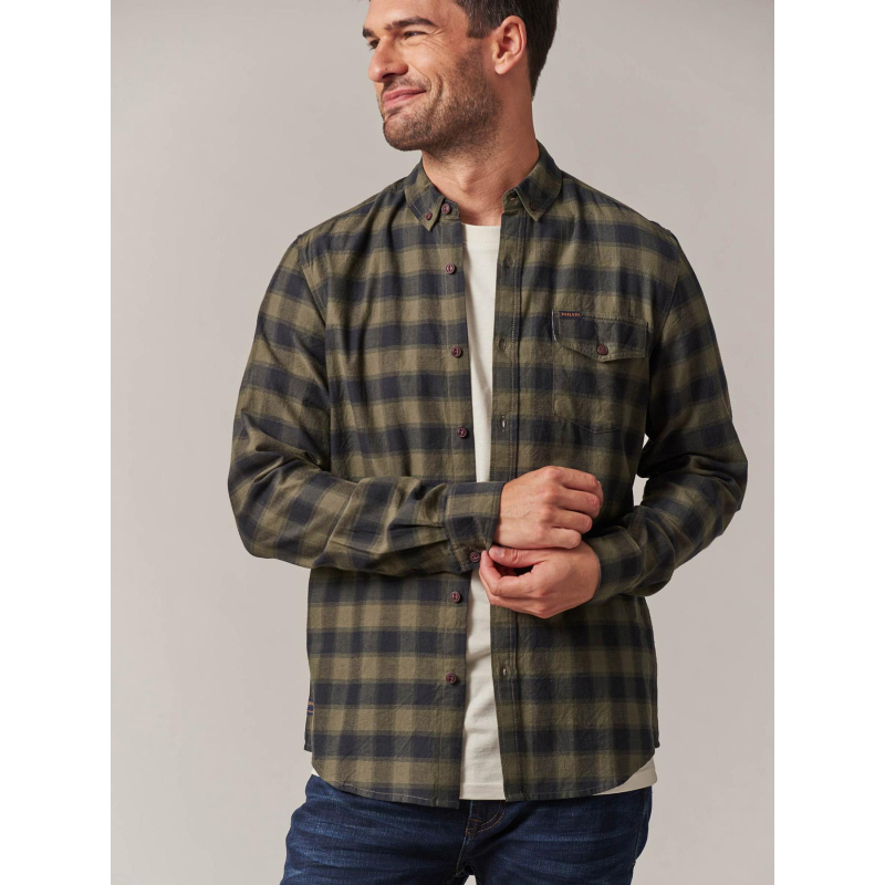 Chemise à carreaux pieter kaki homme - Deeluxe