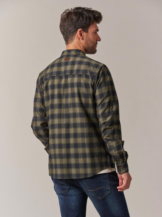 Chemise à carreaux pieter kaki homme - Deeluxe