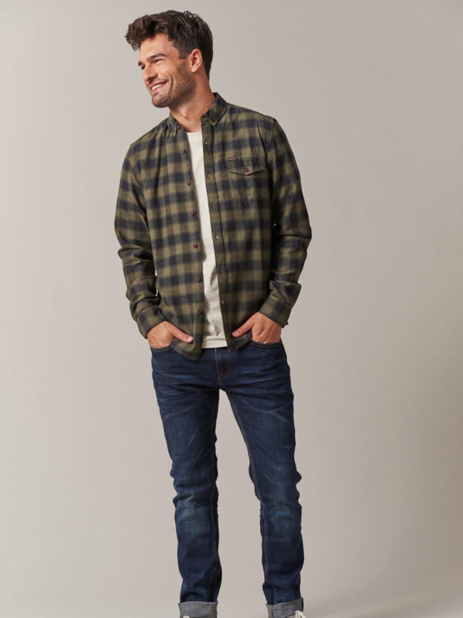 Chemise à carreaux pieter kaki homme - Deeluxe