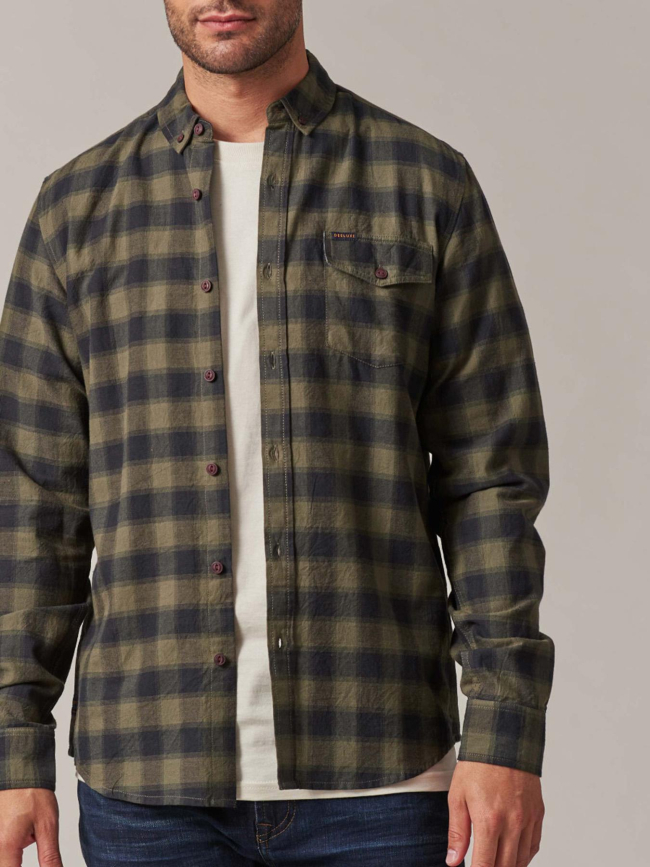 Chemise à carreaux pieter kaki homme - Deeluxe