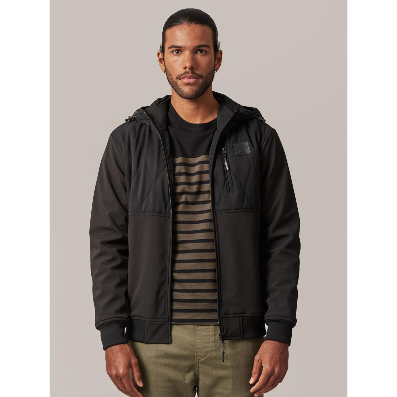 Blouson bi-matière flay noir homme - Deeluxe