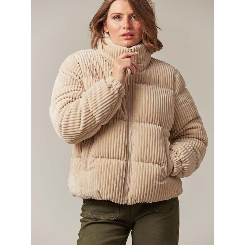 Doudoune velours côtelé noelia beige femme - Deeluxe