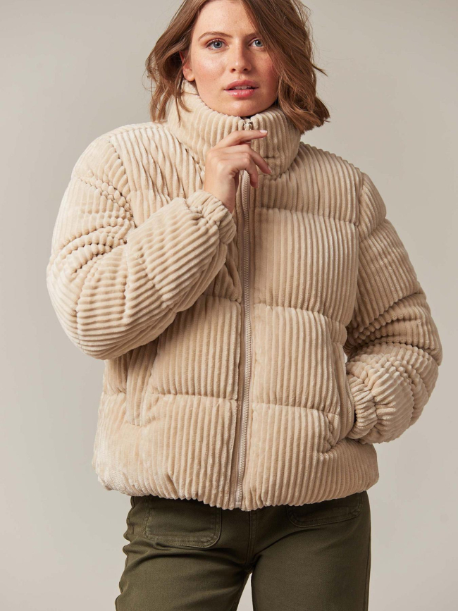 Doudoune velours côtelé noelia beige femme - Deeluxe