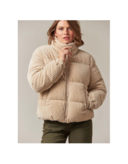 Doudoune velours côtelé noelia beige femme - Deeluxe