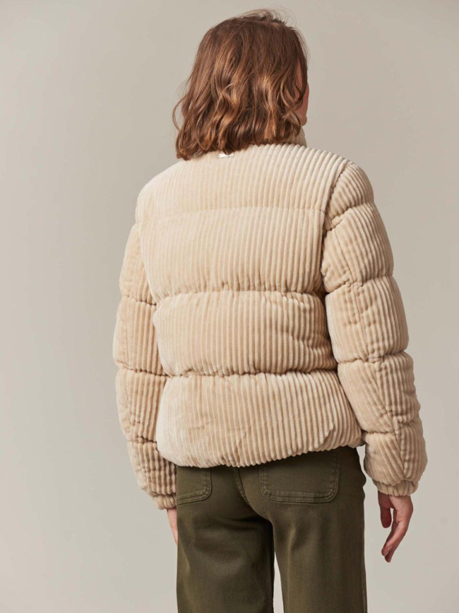 Doudoune velours côtelé noelia beige femme - Deeluxe
