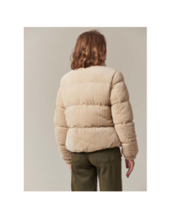 Doudoune velours côtelé noelia beige femme - Deeluxe