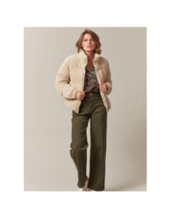 Doudoune velours côtelé noelia beige femme - Deeluxe
