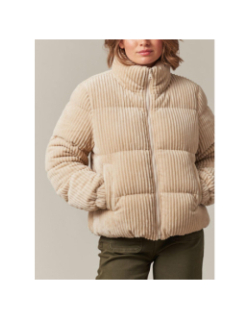 Doudoune velours côtelé noelia beige femme - Deeluxe
