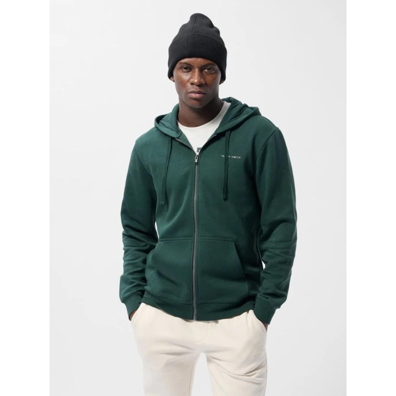 Sweat à capuche zippé ciglass little vert homme - Teddy Smith