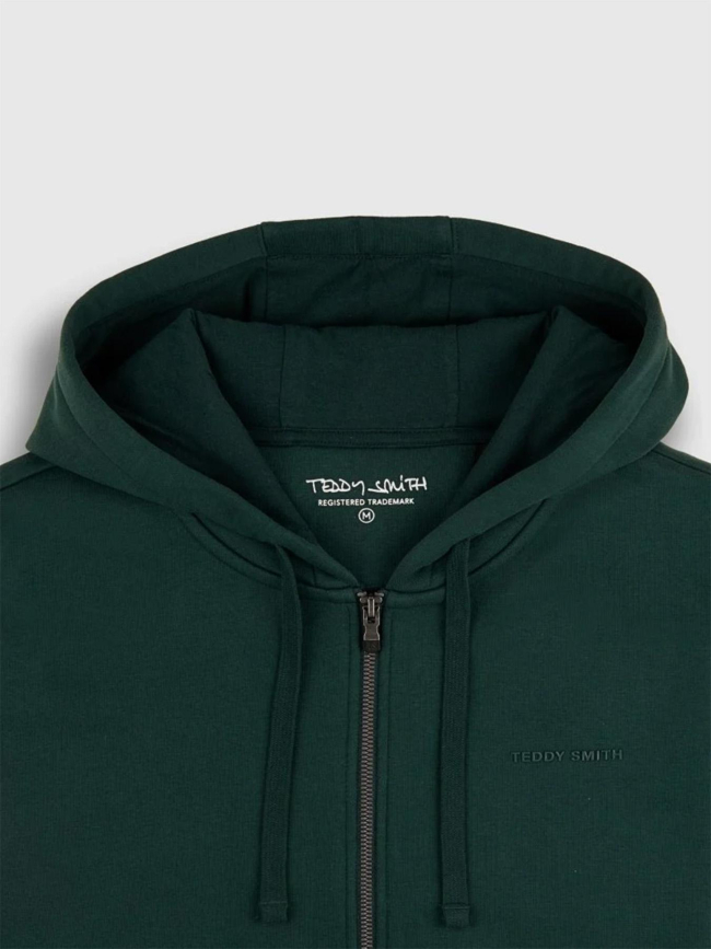 Sweat à capuche zippé ciglass little vert homme - Teddy Smith