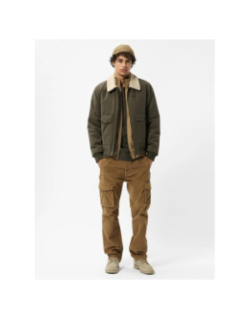 Blouson zippé avec col aviateur b-alexis kaki homme - Teddy Smith