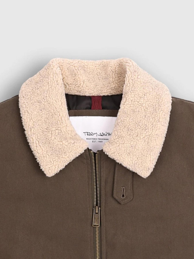 Blouson zippé avec col aviateur b-alexis kaki homme - Teddy Smith