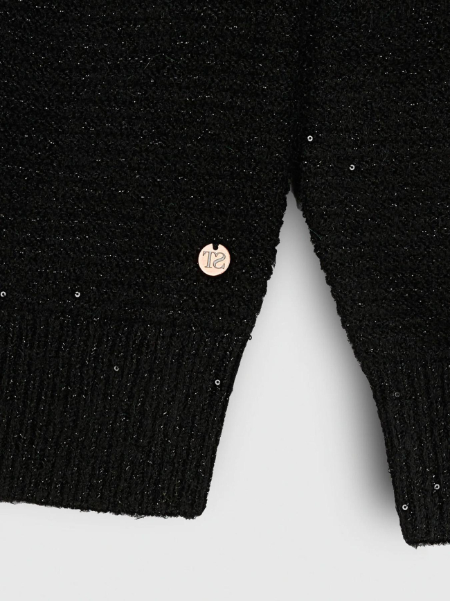 Pull col en v effet paillette p-rachel noir femme - Teddy Smith