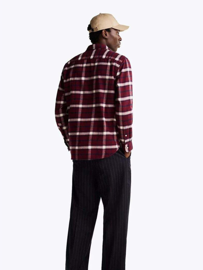 Chemise à carreaux brushed shadow rouge - Tommy Hilfiger