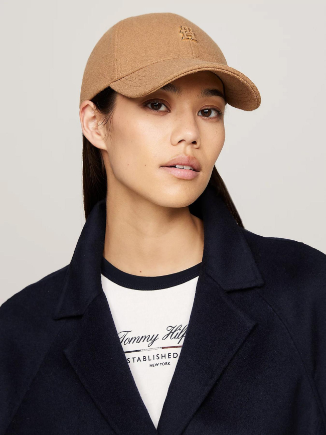 Casquette en laine mélangé beige femme - Tommy Hilfiger