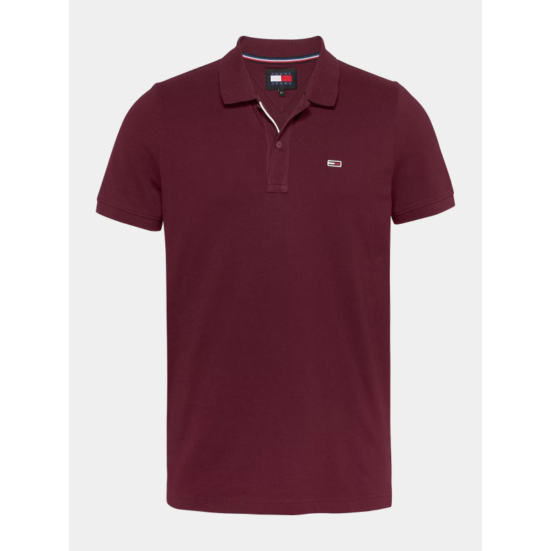 Polo manches courtes slim packet bordeaux homme - Tommy Jeans