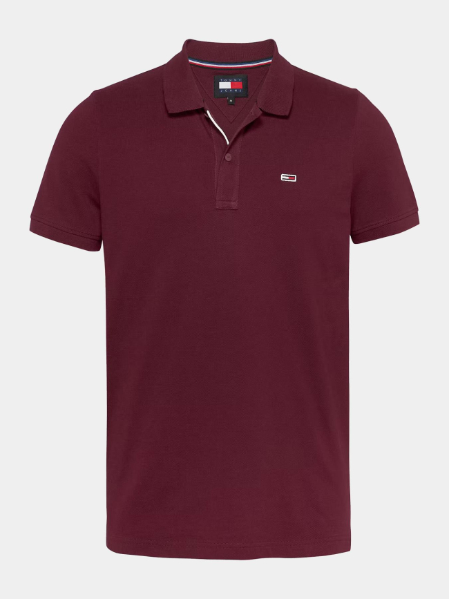 Polo manches courtes slim packet bordeaux homme - Tommy Jeans