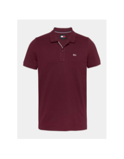 Polo manches courtes slim packet bordeaux homme - Tommy Jeans