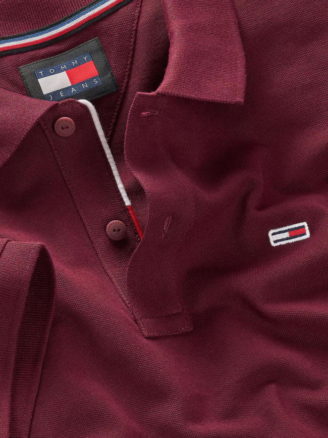 Polo manches courtes slim packet bordeaux homme - Tommy Jeans