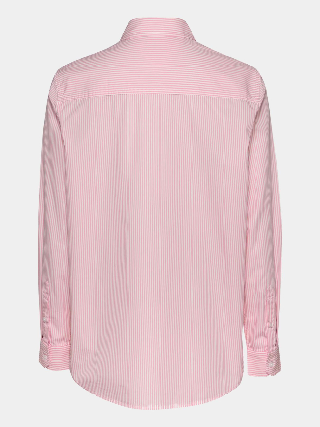 Chemise à rayures relax essential rose blanc femme - Tommy Jeans