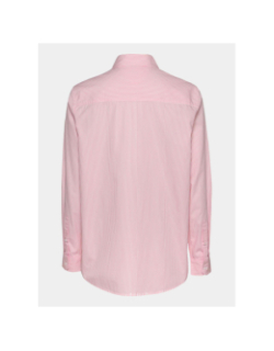 Chemise à rayures relax essential rose blanc femme - Tommy Jeans