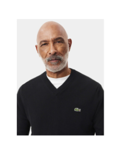 Pull fin à col en v noir homme - Lacoste