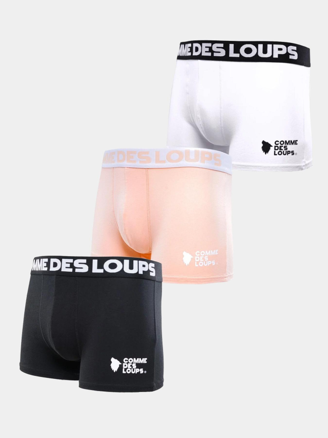 Pack de 3 boxers rose et noir homme - Comme Des Loups