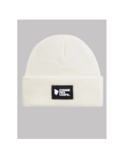 Bonnet court logo badge tissé blanc homme - Comme Des Loups