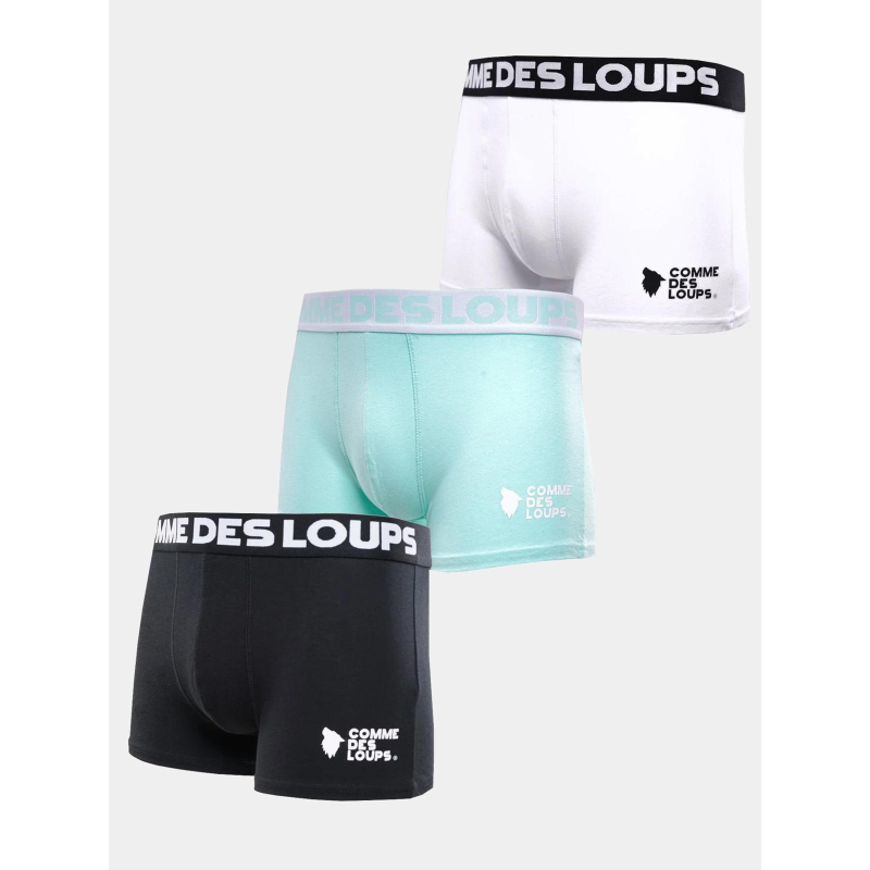 Pack de 3 boxers vert et noir homme - Comme Des Loups