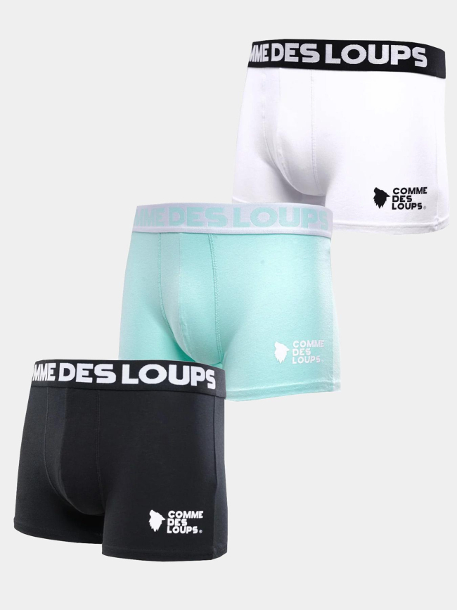 Pack de 3 boxers vert et noir homme - Comme Des Loups