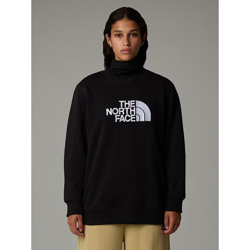 Sweat drew peak crew logo blanc noir femme - The North Face