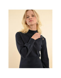Robe courte ajustée en maille bleu marine femme - Molly Bracken