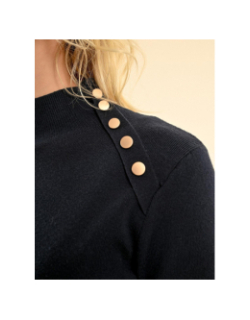 Robe courte ajustée en maille bleu marine femme - Molly Bracken