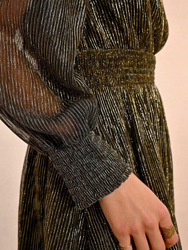 Robe cache cœur noir à paillette dorée femme - Molly Bracken