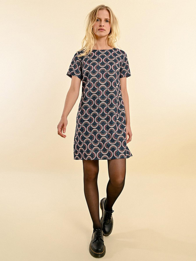 Robe courte imprimée bleu femme - Molly Bracken