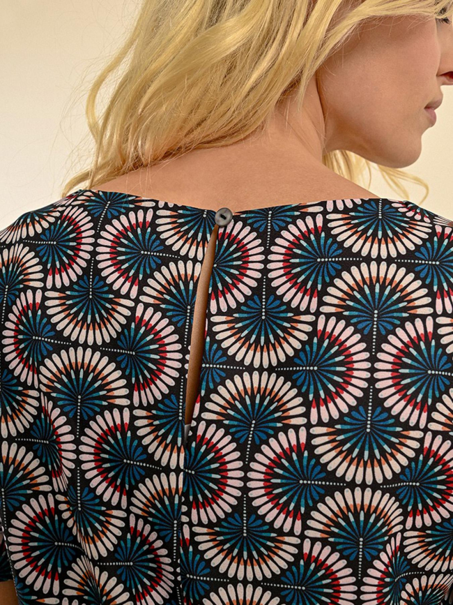 Robe courte imprimée bleu femme - Molly Bracken