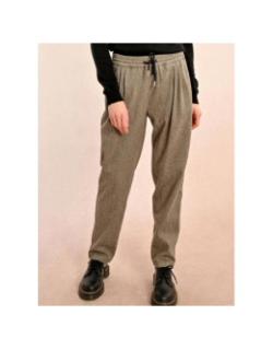 Pantalon droit à chevrons noir femme - Molly Bracken