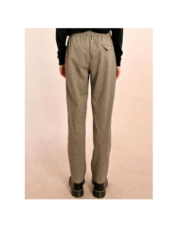 Pantalon droit à chevrons noir femme - Molly Bracken