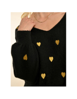 Pull à motif cœur noir femme - Molly Bracken