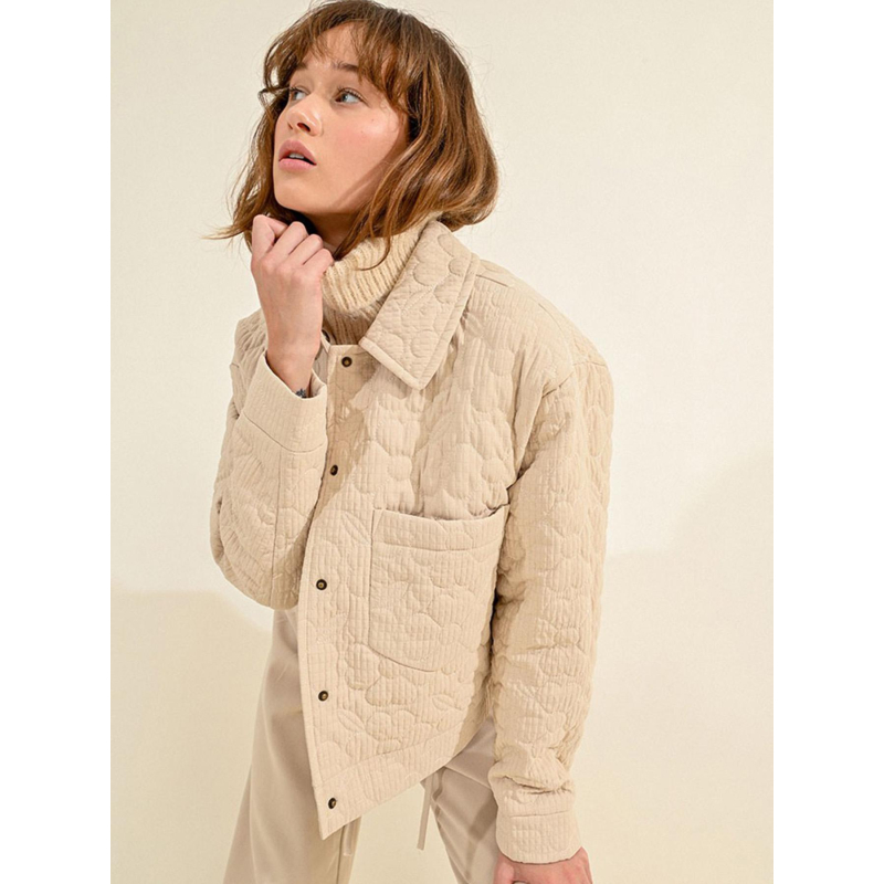 Veste type surchemise matelassée beige femme - Molly Bracken