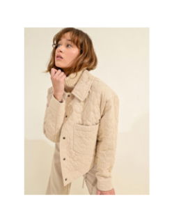 Veste type surchemise matelassée beige femme - Molly Bracken