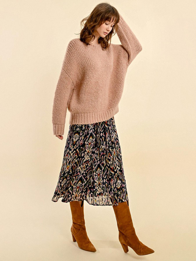 Pull en maille douce oversize rose femme - Molly Bracken